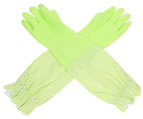 HOMOCONO Winter Spülhandschuhe mit Plüschfutter und Latex Warme Haushaltshandschuhe für Geschirrspülen und Reinigung im Winter