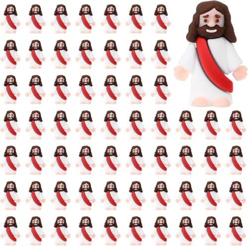 Mini-Jesus-Figuren, kleine religiöse Jesus-Puppe, Mini-Gummi-Figur zum Verstecken und Suchen, religiöse Partygeschenke, Sonntagsschule, Basteln, Taufgeschenke für Ostereier, 100 Stück