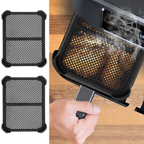 2 Pcs Silikon Spritzschutz für Ninja Af400EU 21 * 16 * 1.5cm kann bis 240℃ Fettspritzschutz für Air Fryer Airfryer Zubehör Kompatibel mit Ninja Foodi MAX Zone AF400EU,AF451EU,AF400DE,AF451DE