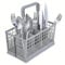 TECHZOCO Cesta universal cubiertos para lavavajillas, Cesta cubiertos lavaplatos, Cesto lavavajilla universal, 24.1 x 13.4 cm, Asa desmontable, Compatible con Bosch Siemens Neff, AEG Gorenje Privileg