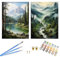 2 Stück Malen Nach Zahlen Erwachsene, Wald Malen Nach Zahlen, Wasserfall DIY Digitales Ölgemälde, DIY Landschaft mit Pinseln Artwork für Heimdekoration Geschenk 40 × 30 cm