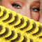 10 Paires de Faux Cils Naturels Effet 3D Russes Rayures de Cils Reutilisable Cat Eye Faux Cils Extension de Cils Professionnel False Eyelashes Style F17