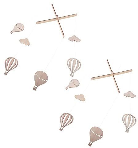 DECHOUS 2 Heißluftballon Windspiele Kinderzimmer Dekorationen Babyzimmer Foto Requisiten Kinderzimmer Foto Requisiten Kinderzimmer Windspiele Heißluftballon Hängeornamente Holz