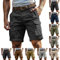 Cargoshorts Herren Kurze Hosen mit Reißverschluss und Knopf Mehrere Taschen Männer Einfarbig Sommer Shorts Klassische geschnittene Sportshorts Outdoorhose