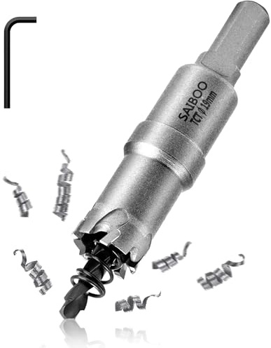 SAIBOO 19mm Foret de Scie Cloche en Métal, Coupeur de Trou de Dents en Carbure de Tungstène avec Foret Pilote pour L'acier Inoxydable, Le Métal, au Fer, à L'aluminium et au Laiton