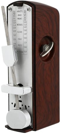 Universelles Mechanisches Gitarren Metronom für Musikinstrumente, Tragbar | Holz und Metall, 1 Stück, für Anfänger, Geeignet für Klavier und Schlagzeug