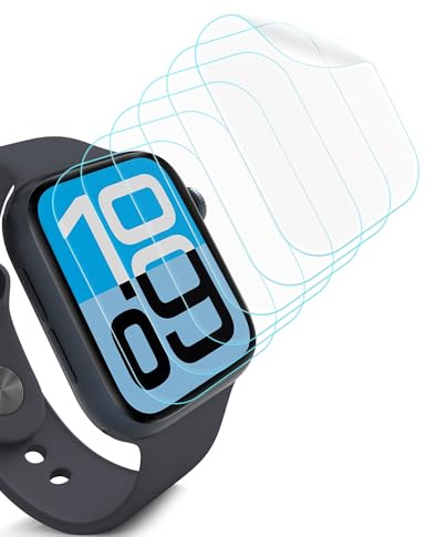 Sinoacc Protector de pantalla compatible con Apple Watch SE 3 de 40 mm (6 unidades) de película flexible de TPU autorreparable, antiburbujas, HD ultrafino, fácil instalación, resistente a los arañazos