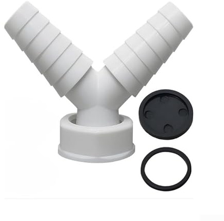 Washing Machine Y-Piece Drain Connector, Waste Hose Splitter Tee for Kitchen Dishwasher Twin Outlet Plumbing, Drainage Converter(1 inch)