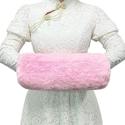 SwirlColor Hand Muffs, Frauen & Mädchen Kunstpelz Muff für Arm wärmende Hand Erwärmen im Winter (Rosa)