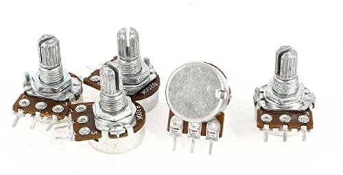 Aexit 5 Stücke B200K 200K Ohm Metall Rotierende Welle 3 Klemmen Rotary Einzelne Linearkegel Potentiometer (ef5f4e274128216c627494442108da70)