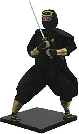Fenteer 12 Zoll Traditionelle Japanische Ninja Samurai Puppe Dekofigur Handwerk Dekoration, 1 Stück - F