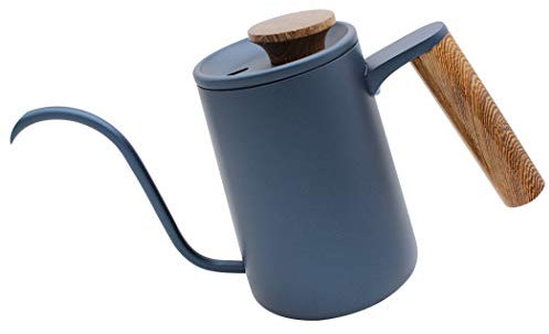 Dianoo Cafetera De Acero Inoxidable, Vierta Sobre La Tetera De Café, Teteras, Pico De Cuello De Cisne Para Un Vertido De Precisión 600ML Azul