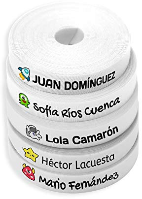 Haberdashery Online - 100 Personalisierte Kinder Kleidungsetiketten mit Namen und Symbol, Waschbeständige Textilstücke, Ideal für Schulkleidung, Urlaub, Sportkleidung - Farbe: GALAXY