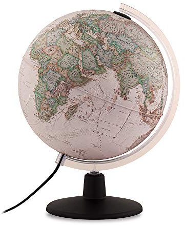 TECNODIDATTICA – Globus Natgeo Executive 30 | Fotografie, offizielle National Geographic Executive im antiken Stil | beleuchtet und drehbar | Text in Spanisch | Durchmesser 30 cm