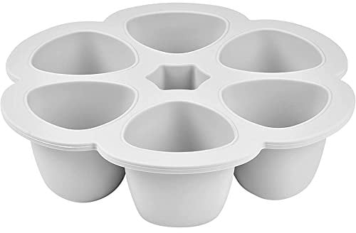 BÉABA, Contenedores Multiporciones en Silicona, Primera Calidad, Resistencia Térmica Extrema, Horno y Microondas, 6 compartimentos, Hermética, Fabricado en Italia, 6 x 90 ml, Grey
