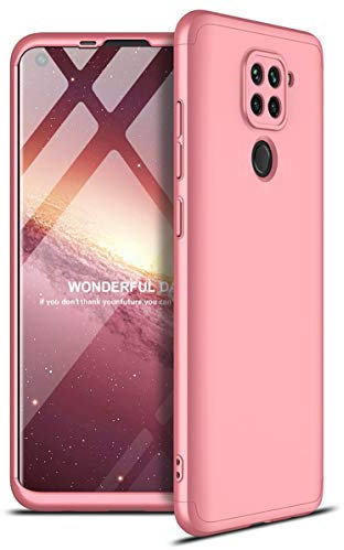 ZSCHAO Funda para Xiaomi Redmi Note 9 360 Grados Slim Fina Antigolpes +Cristal Templado Carcasa Funda Compatible con Xiaomi Redmi Note 9 Dura rigida Libro Ultrafina Completa Mate Case Cover Oro Rosa