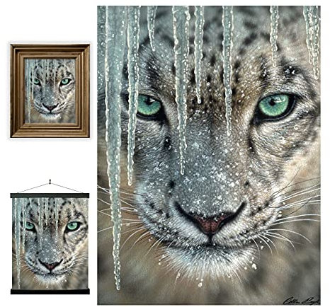 3D LiveLife Linsenförmige Wandkunst Drucke - Blaues Eis von Deluxebase. Ungerahmtes 3D Tiger Poster. Perfekter Wandfüller. Original kunstwerk lizenziert von bekannt künstler, Collin Bogle