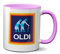 Oldi Mug- Birthdays Christmas Funny Gift Presents Celebration Novelty Old Large Heavy Duty Handle Dino Coated Dishwasher/Microwave Safe Sublimation Ceramic (Pink Prime)