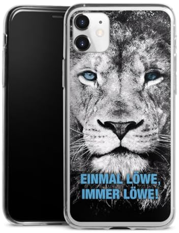 Slim Case kompatibel mit Apple iPhone 11 Silikon Handyhülle transparent Hülle extra dünn TSV 1860 München Löwe Offizielles Lizenzprodukt
