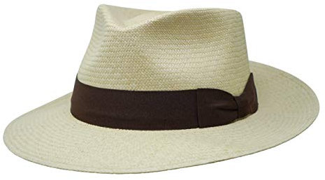 BORGES & SCOTT Sombrero Panamá “Sundowner” - Natural con Cinta Marrón - M