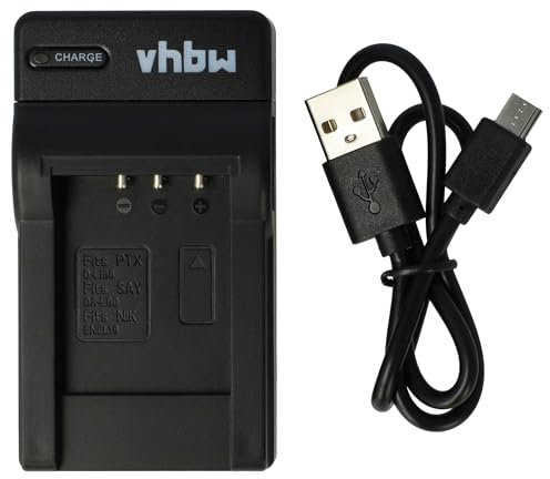 vhbw USB Ladegerät kompatibel mit Sanyo Xacti VPC-PD1, VPC-CS1, VPC-X1200, VPC-X1220 Kamera Camcorder/Akku - Ladeschale, Ladeanzeige, 4,2 V