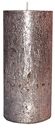 Kerze Deko Stumpenkerze Rustic metallic rose 70 / 150