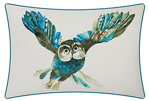 JWH Blauer Kissenbezug mit Eulenmotiv, dekorativer Kissenbezug für Zuhause, Sofa, Auto, Bett, Wohnzimmer, Büro, Stuhl, Dekoration, Kissenschutz für Frauen