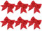 TOYANDONA Weihnachten Schleife Glitzer Leuchtend Weihnachtsbaum Band Schleifen Weihnachtskranz Bogen Christbaumanhänger Weihnachtsbaumschmuck für Weihnachten Urlaub Hochzeit Deko 6 Stück Rot
