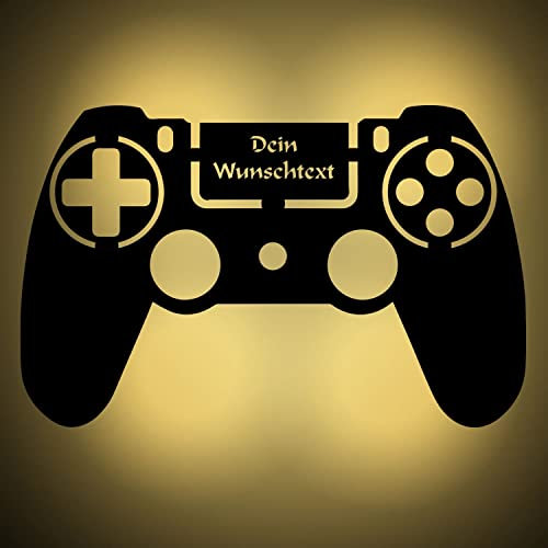 Namofactur Deko Lampe Gaming 4 Controller Geschenke Wand Licht Geschenkidee für Jungen Männer Frauen Gamer - Zimmer Room I Batteriebetrieb