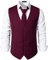 PARKLEES Gilet de smoking pour homme, style hipster, style urbain, affaires, formel, coupe ajustée, rouge vin, XL