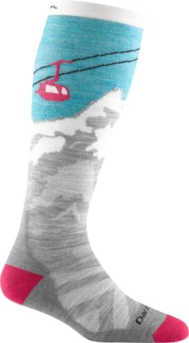 Darn Tough Women's Merino Wool Yeti Over-the-Calf Cushion Skiing Socks - Aqua, Medium