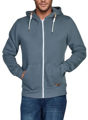 riverso Sweatjacke Herren mit Kapuze Reißverschluss Regular Fit RIVThilo Kapuzenjacke Blau XL, Größe:XL, Farbe:Turbid Blue