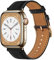 Docco Jette Correa de cuero compatible con Apple Watch Band 49mm,45mm,44mm,42mm(Noir-Gold)