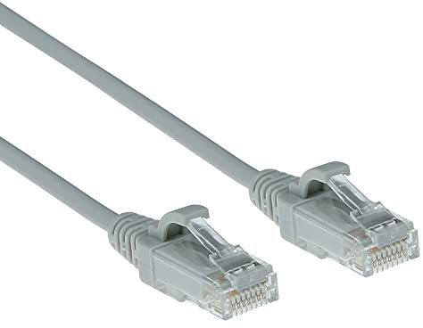 ACT CAT6 Netzwerkkabel, U/UTP LSZH LAN Kabel Dünn 3.8mm Slimline, Flexibles Snagless Ethernet Kabel mit RJ45 Stecker, für den Einsatz in Datenzentren, 10 Meter, Grau– DC9010
