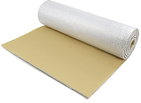 QUARKZMAN 0.6㎡ 6mm Tapis Isolation Phonique Aluminium Voiture Capot Moteur Autocollant Insonorisant 100cmx60cmx6mm