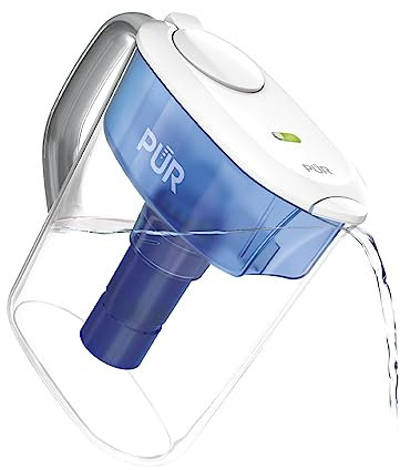 PUR Plus PPT110WA Carafe filtrante à eau de 11 tasses avec 1 filtre PUR Plus, capacité de 11 tasses, blanc
