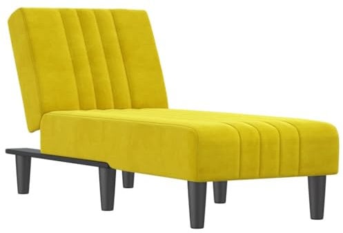 vidaXL Chaiselongue, Sofa in 3 Positionen zum Sitzen Entspannen Schlafen Verstellbar, Couch in Eleganter Optik, Liege Schlafsofa Loungesofa Liegesofa, Gelb Samt