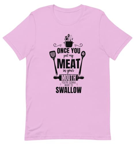 Novelty Put My Meats to Your Mouth Comical Grilling Sprüche Lustig Grill 2, Flieder, Groß