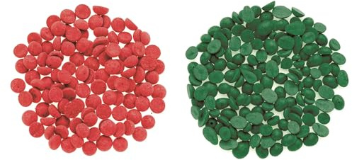 CREATIV DISCOUNT Wachsfarben Set Weihnachten Rot & Grün in Pastillenform, 2x 5 g, hochkonzentrierte Qualität, zum Färben von Kerzenwachs und Kerzengel bei der Kerzenherstellung