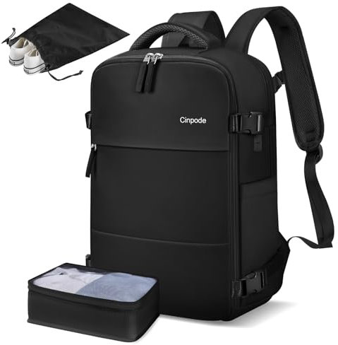 Cinpode Reiserucksack Handgepäck für Easyjet, Reise Rucksack mit Untersitz, 15,6 Zoll Laptop Travel Rucksack Damen für Arbeit, Schule, Reise
