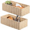 YheenLf Boite Rangement, Panier Osier pour Maison, Salle de Bain, Salon et Chambre, Bureau et Plus, Ensemble de Deux (Grand 37×16.5×11cm, Petit 33×12.5×10cm), Naturel