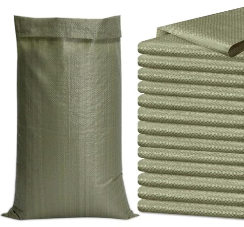 15 Pezzi Sacchi Giardinaggio,Sacchi per Macerie,Sacchi Sabbia Antiallagamento 70x113 cm,Sacchi Antiallagamento,Sacchi di Sabbia Antiallagamento,Sacco da Giardino,Sacchi di Ghiaia per Giardino