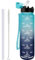 GOPPUS Borraccia Motivazionale 1L/32oz Con Cannuccia - Tenuta Stagna Con Marcature Del Tempo - Sportiva in Tritan Per Palestra, Scuola - Grande Per Adulti Senza BPA