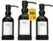 DELUXXOO® Pumpflaschen Set aus Glas - 3er Set in Schwarz - Nachfüllbare Seifenspender, Schamoo- & Duschgelspender - 250ml - Stilvolle Glasflasche für Bad, Küche & Gäste-WC