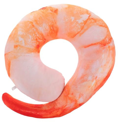 LUOZZY Shrimp Nackenkissen Simulation Garnelen Fleisch Reise U-förmiges Nackenkissen Flugzeugkissen Nackenstützkissen für Zuhause Büro Reisen