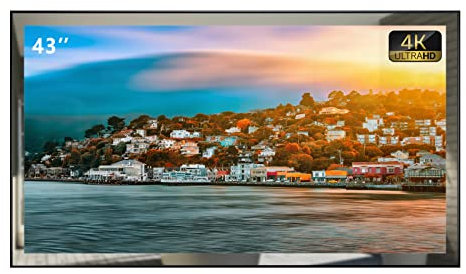 Soulaca 43Zoll 4K UHD Smart TV für Badezimmer,Digital/Analog-Tuner, Mirror Panel, Magic Remote, wasserdicht, Netflix, integrierte Lautsprecher,2024 Modell,SS550U22-430E029