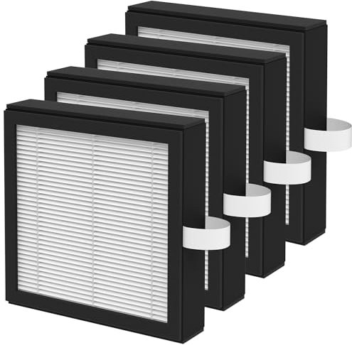 XBWW 4 Pack DH02 3-in-1 HEPA and Activated Carbon Replacement Filter Compatible with Tenergy Sorbi DH02 2 in 1 Dehumidifier(1000ML), Afloia AQ8 Q8 / Honati DP2201/ Hysure Q7 Air Cleaner Purifier