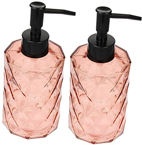 HONMEET 2 Stücke Glas Pumpflasche 350ml Flüssigseifenspender Mit Pumpe Handcreme Organizer Für Küche Badezimmer Toilettenartikelflaschen Reise