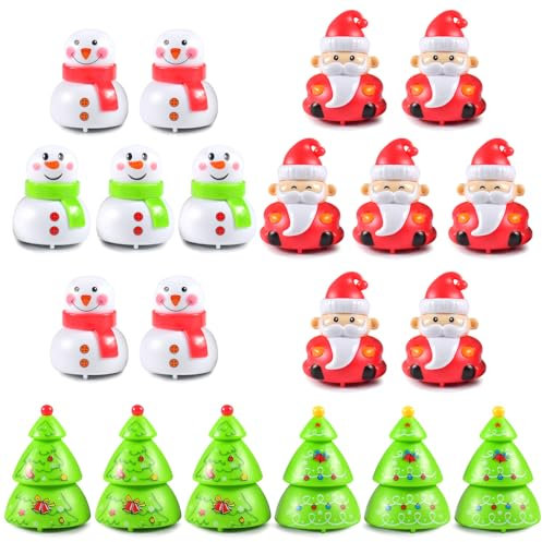 UieaMsio Aufziehspielzeug Weihnachten, 20 Stück Kinder Aufziehspielzeug Rentier Weihnachtsbaum Schneemann Weihnachtsmann Aufziehfigur Weihnachten Deko Figuren Geschenk für Mädchen Junge