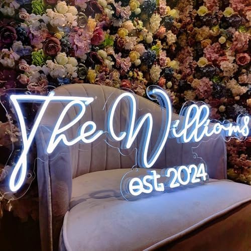 Cozifitgear Neon Schild Personalisiert,Neon Sign Personalisiert,led Schild für Hochzeit, Geburtstag, Jubiläum, Party, Bar, Firmen logo,Neonlicht für Gaming Zimmer Schlafzimmer Heim Deko